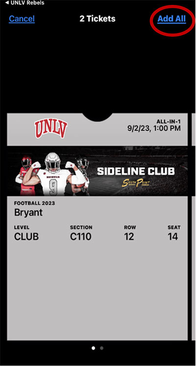 Single Game Tickets, UNLV Rebel Football