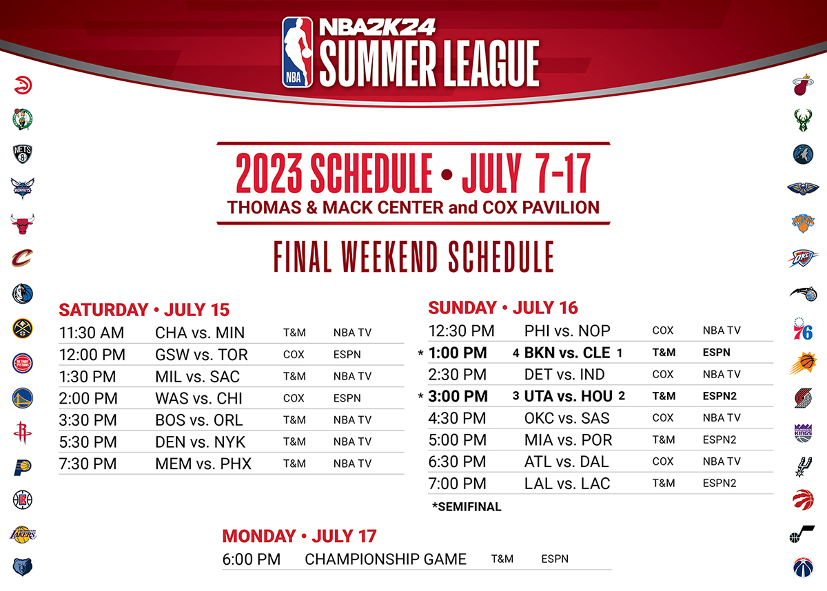 NBA Summer League on X: 11 Days. 76 Games. All 30 NBA Teams. Tickets are  NOW ON SALE for the NBA 2K24 Summer League taking place July 7-17 in Las  Vegas. Get